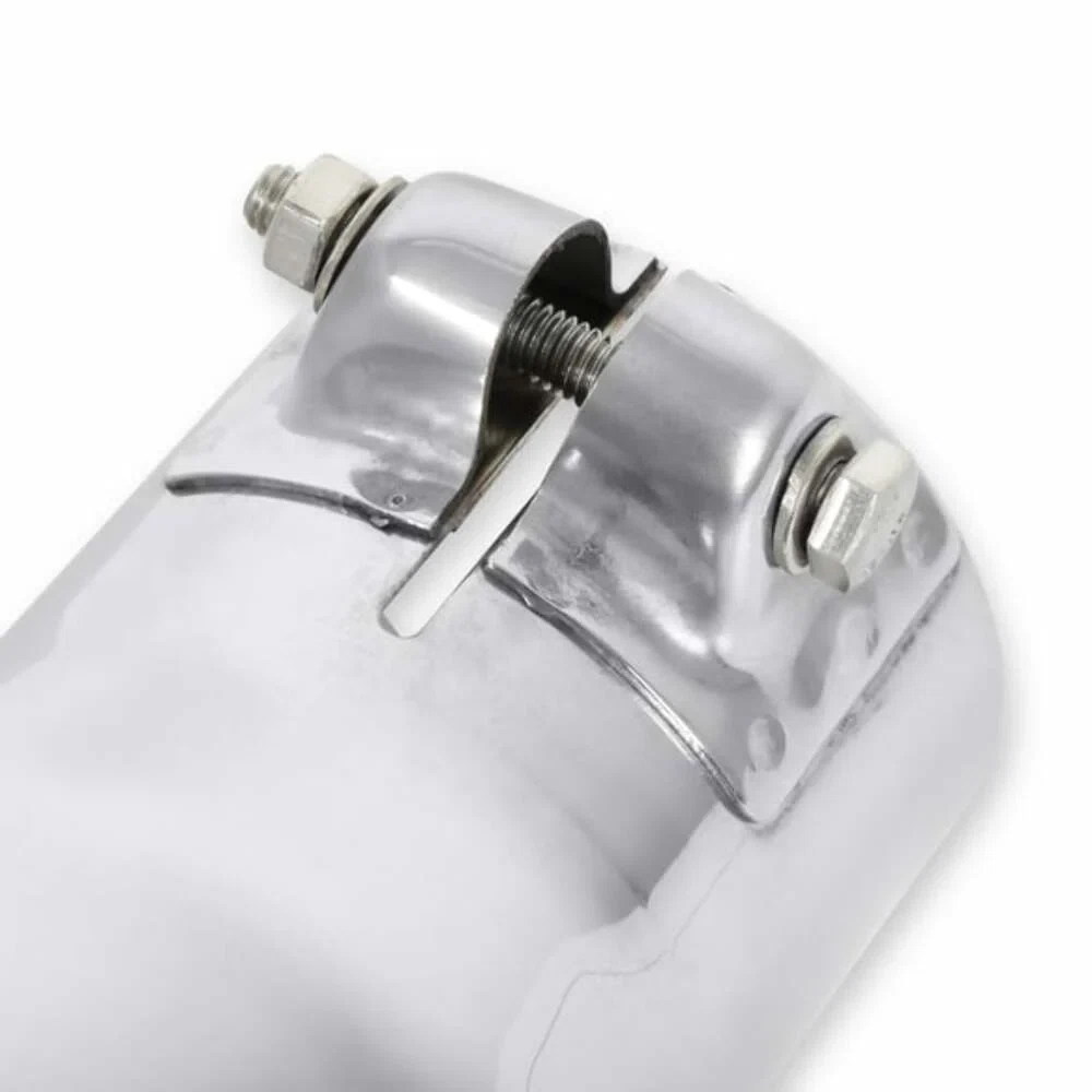 Exhaust Tip 3_in Rolled Angle Polished SS 2.5_in Clamp-On Flowmaster